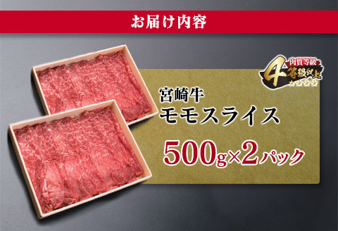 宮崎牛 モモ スライス 1kg すき焼き しゃぶしゃぶ もも 牛肉 ビーフ 国産 黒毛和牛 食品 ブランド牛 赤身肉 高級 贅沢 ご褒美 お祝い 記念日 おすすめ おかず おつまみ すきやき 冷しゃぶ 焼肉 お取り寄せ グルメ おもてなし 宮崎県 日南市 送料無料_F34-191