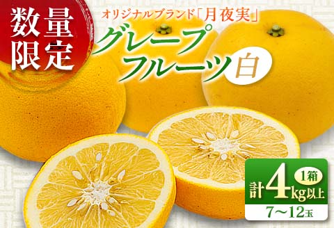 ★テレビで紹介された★ 数量限定 グレープフルーツ 月夜実 白 つくよみ 計4kg以上 期間限定 希少 完熟 果物 くだもの 柑橘 オリジナル ブランド 国産 食品 人気 おすすめ デザート スイーツ おやつ おすそ分け お取り寄せ グルメ 産地直送 宮崎県 日南市 送料無料_BC102-24