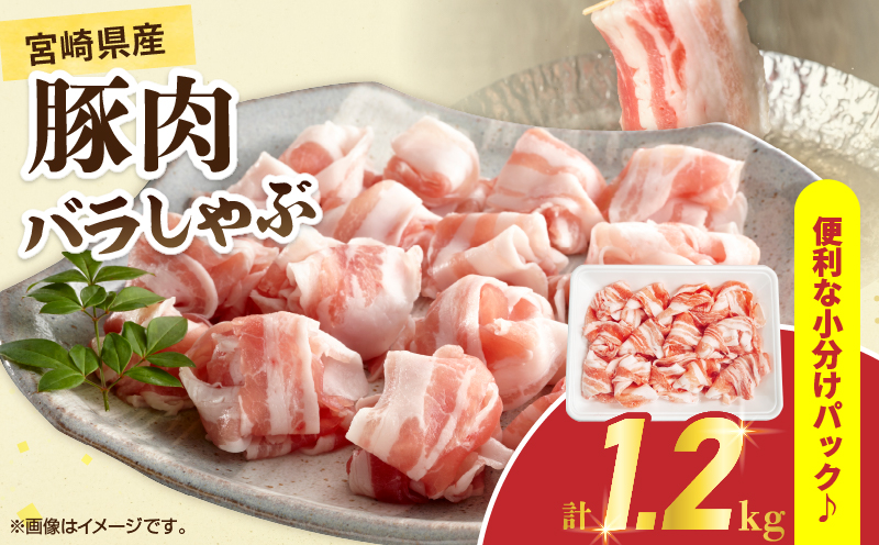 宮崎県産 豚肉 バラしゃぶ 計1.2kg 国産 食品 豚バラ スライス しゃぶしゃぶ 冷しゃぶ 鍋 炒め物 豚丼 焼肉 BBQ 個包装 小分け パック おすすめ おかず お弁当 晩ご飯 手軽 便利 万能食材 ギフト 贈り物 冷凍 日南市 送料無料_BC125-25 計1.2kg(300g×4パック)