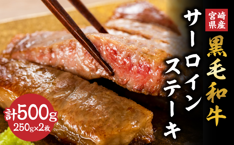 宮崎県産 黒毛和牛 サーロインステーキ 計500g(250g×2枚) 肉 牛肉 ビーフ 国産 ステーキ肉 おかず 食品 BBQ バーベキュー 焼肉 鉄板焼き おすすめ 人気 個包装 小分け 真空パック お祝い 記念日 ご褒美 贈り物 ギフト 贈答 プレゼント 宮崎県 日南市 送料無料 NEW返礼品 日南スピード配送_DC19-24