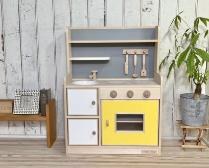 手作り木製玩具／ままごとキッチンデラックスタイプ（レモネード）