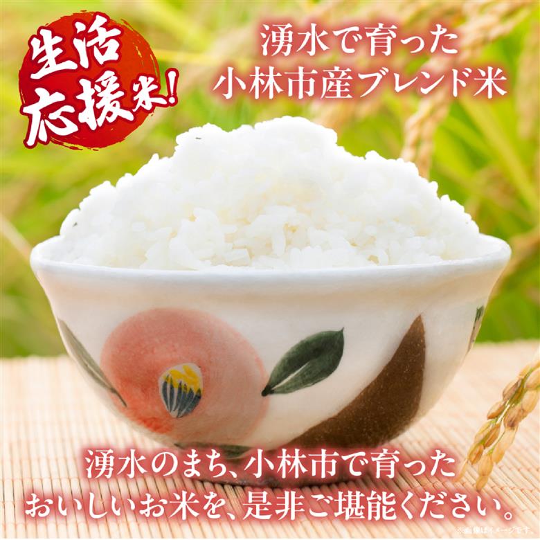 【生活応援米】湧水で育った小林市産ブレンド米 15kg（5kg×3袋 国産 お米 米 精米 ブレンド米 白米 家庭用）