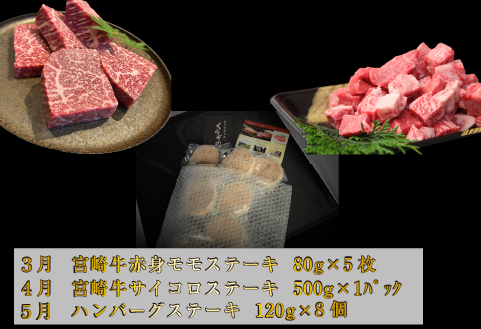 【お肉の定期便】百名店 雅 コース 全9回（牛肉 黒毛和牛 和牛 宮崎牛 モモ 赤身 サーロイン ロース ヒレ ステーキ 定期便）