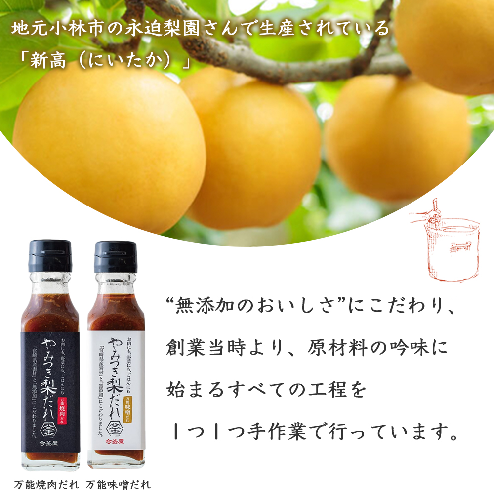 万能やみつき梨だれプチギフトセット （140g×2本） ギフト ギフトセット プレゼント 今釜屋 タレ たれ 万能だれ 味噌だれ 焼肉のたれ 調味料 調味料セット 焼き肉 バーベキュー BBQ アウトドア