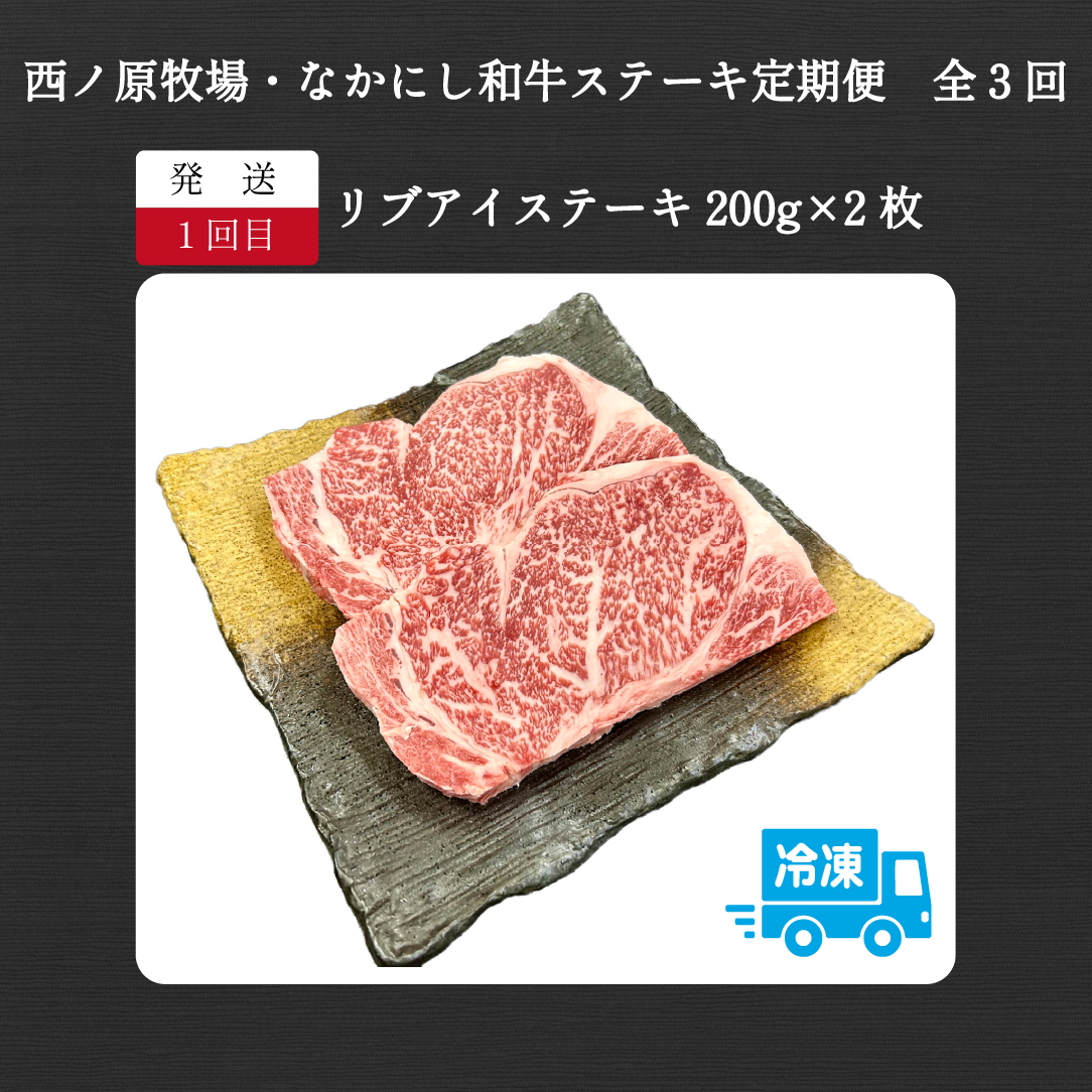 【定期便 全3回】宮崎県西ノ原牧場・なかにし和牛ステーキ定期便（牛肉 黒毛和牛 お肉 ステーキ サーロイン ヒレ 定期便） ３回定期