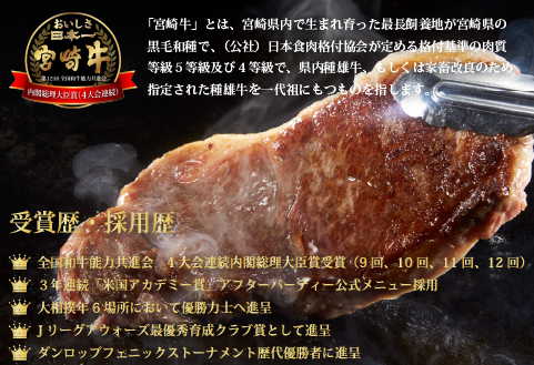 【生産者応援】宮崎牛ロースステーキ250g（ 宮崎牛 国産 牛肉 和牛 霜降り ステーキ ロース 冷凍 送料無料）