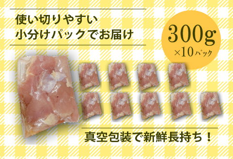 【やわらか新食感】宮崎県産若鶏肩肉3kgセット（300g×10P 希少部位 国産 安心安全 鶏肉 若鶏 冷凍）