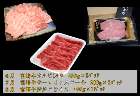 【お肉の定期便】百名店 雅 コース 全9回（牛肉 黒毛和牛 和牛 宮崎牛 モモ 赤身 サーロイン ロース ヒレ ステーキ 定期便）