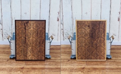 シェルフコンテナ　25タイプ専用　スライド式天板<木目調ダマスク柄：川﨑クラフト>