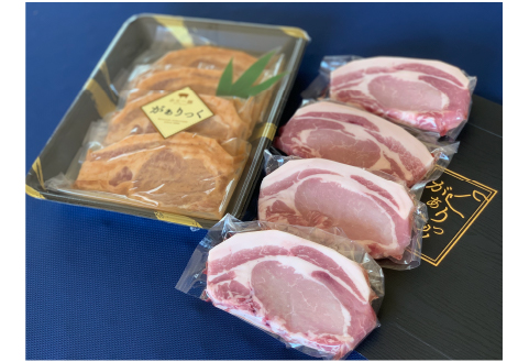 宮崎県産ホエー豚味噌漬け＆ローストンテキセット 計8枚（豚肉 豚 味噌漬け みそ ロース トンテキ用 小分け 惣菜）