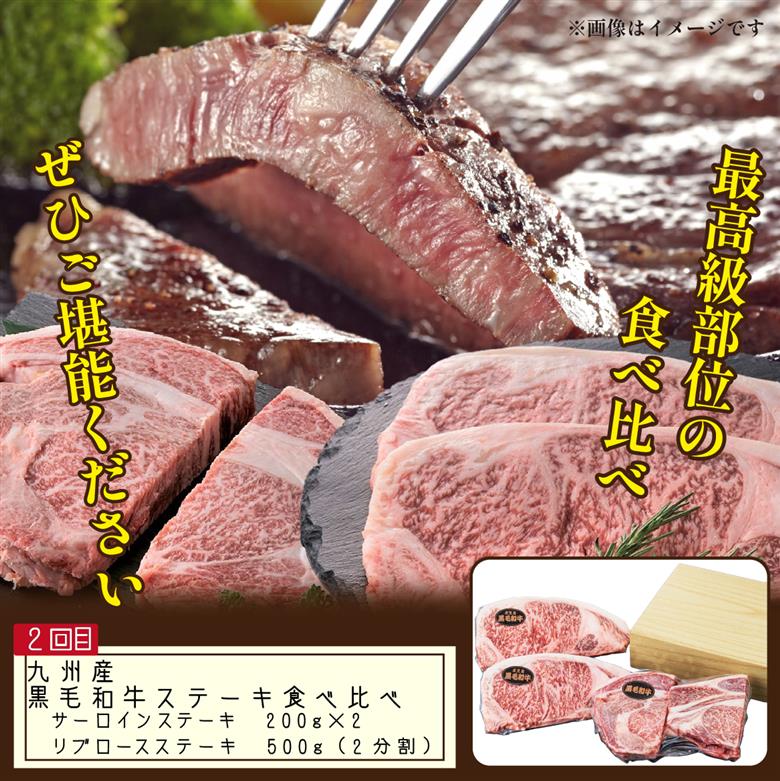 【定期便 全3回】牛肉満喫定期便（牛肉 黒毛和牛 ステーキ 切り落とし サーロイン 定期便 小分け）