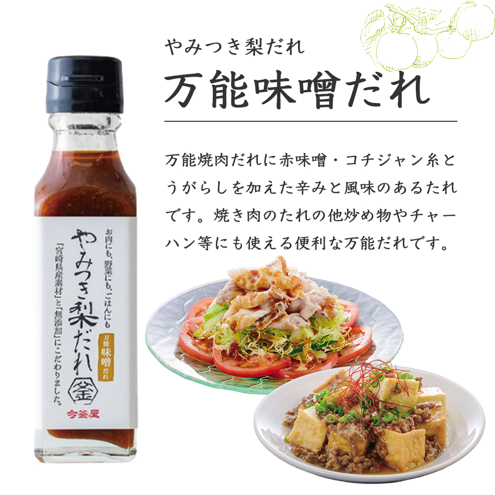 万能やみつき梨だれプチギフトセット （140g×2本） ギフト ギフトセット プレゼント 今釜屋 タレ たれ 万能だれ 味噌だれ 焼肉のたれ 調味料 調味料セット 焼き肉 バーベキュー BBQ アウトドア