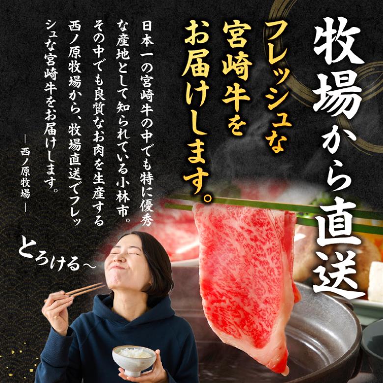 宮崎県西ノ原牧場・A4等級以上宮崎牛赤身しゃぶしゃぶモモ 600g（国産 牛肉 肉 宮崎牛 黒毛和牛 赤身 お肉 すき焼き 焼肉 人気 モモ スライス）