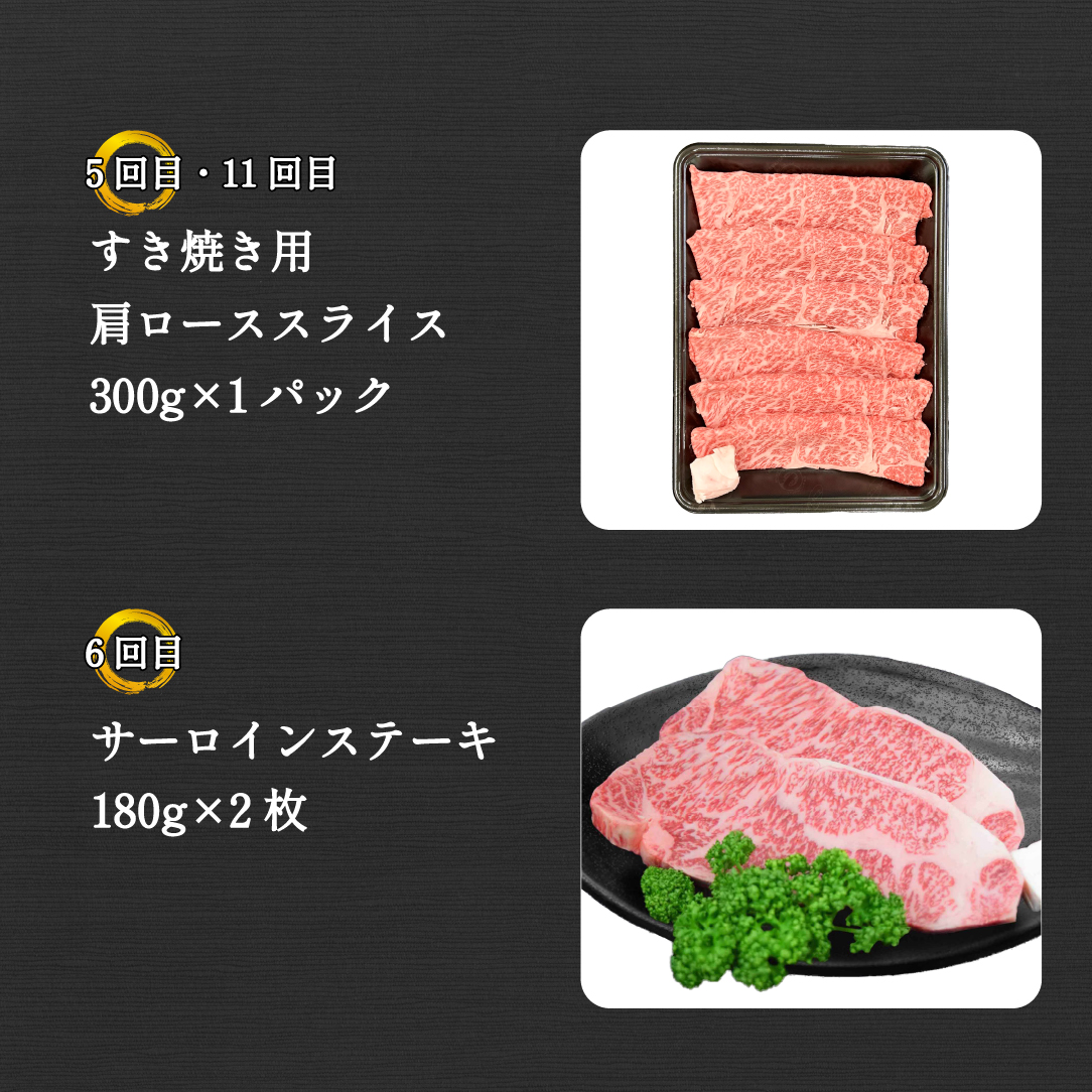 【定期便 全12回】宮崎県西ノ原牧場・なかにしプレミアム和牛バラエティ定期便（牛肉 黒毛和牛 すき焼き ヒレ モモ 定期便 A4 A5） 12回定期