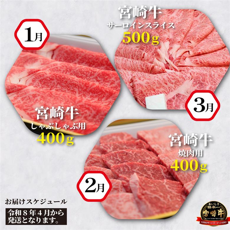 【定期便・全12回】西ノ原牧場直送 宮崎牛シルバーコース（肉定期便 黒毛和牛 和牛 赤身 霜降り ブランド牛 ステーキ 焼肉 すき焼き スライス 定期便 宮崎県 小林市 ）