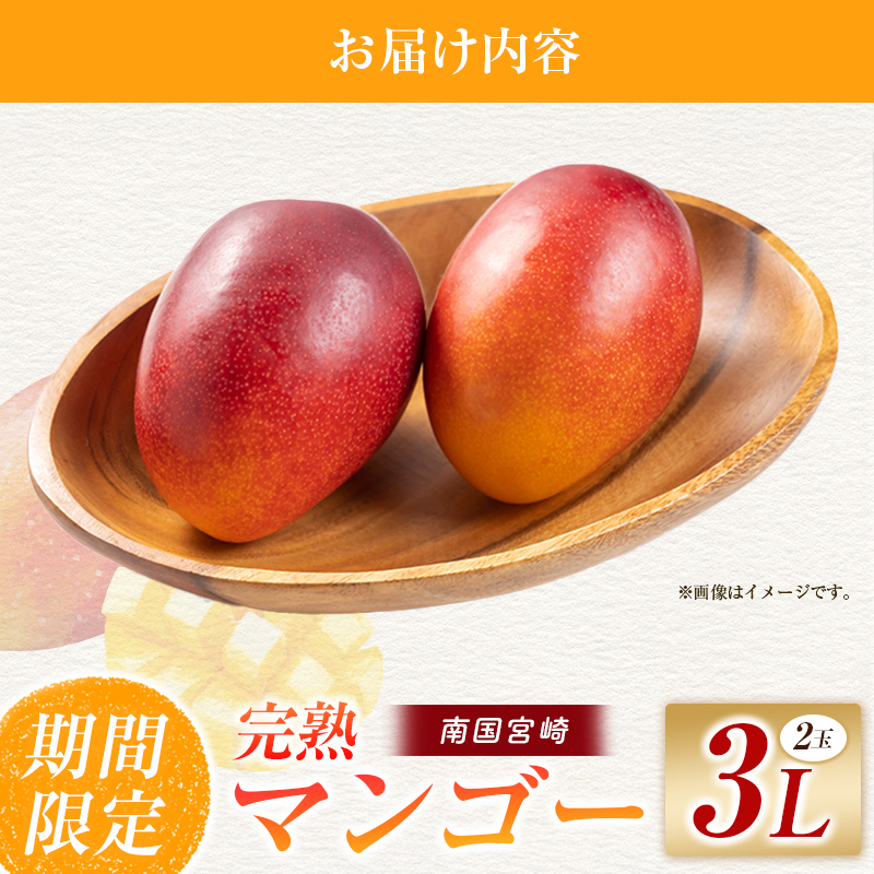 【令和8年発送 先行予約】完熟マンゴー 3L×2玉（フルーツ マンゴー 完熟マンゴー アップルマンゴー 果物 くだもの 先行受付） ３L×２玉