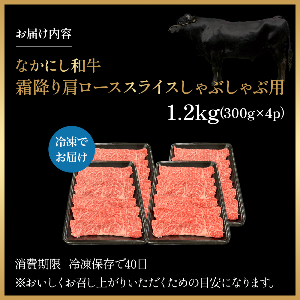 宮崎県西ノ原牧場・なかにし和牛霜降りしゃぶしゃぶロース 1.2kg（国産 牛肉 肉 黒毛和牛 お肉 しゃぶしゃぶ用 焼肉 人気 ロース 霜降り)