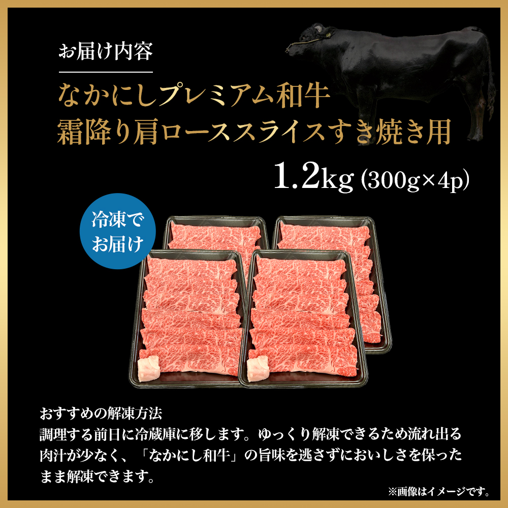 宮崎県西ノ原牧場・なかにしプレミアム和牛霜降りすき焼きロース 1.2kg（国産 牛肉 肉 黒毛和牛 お肉 すき焼き 焼肉 人気 ロース 霜降り 限定)