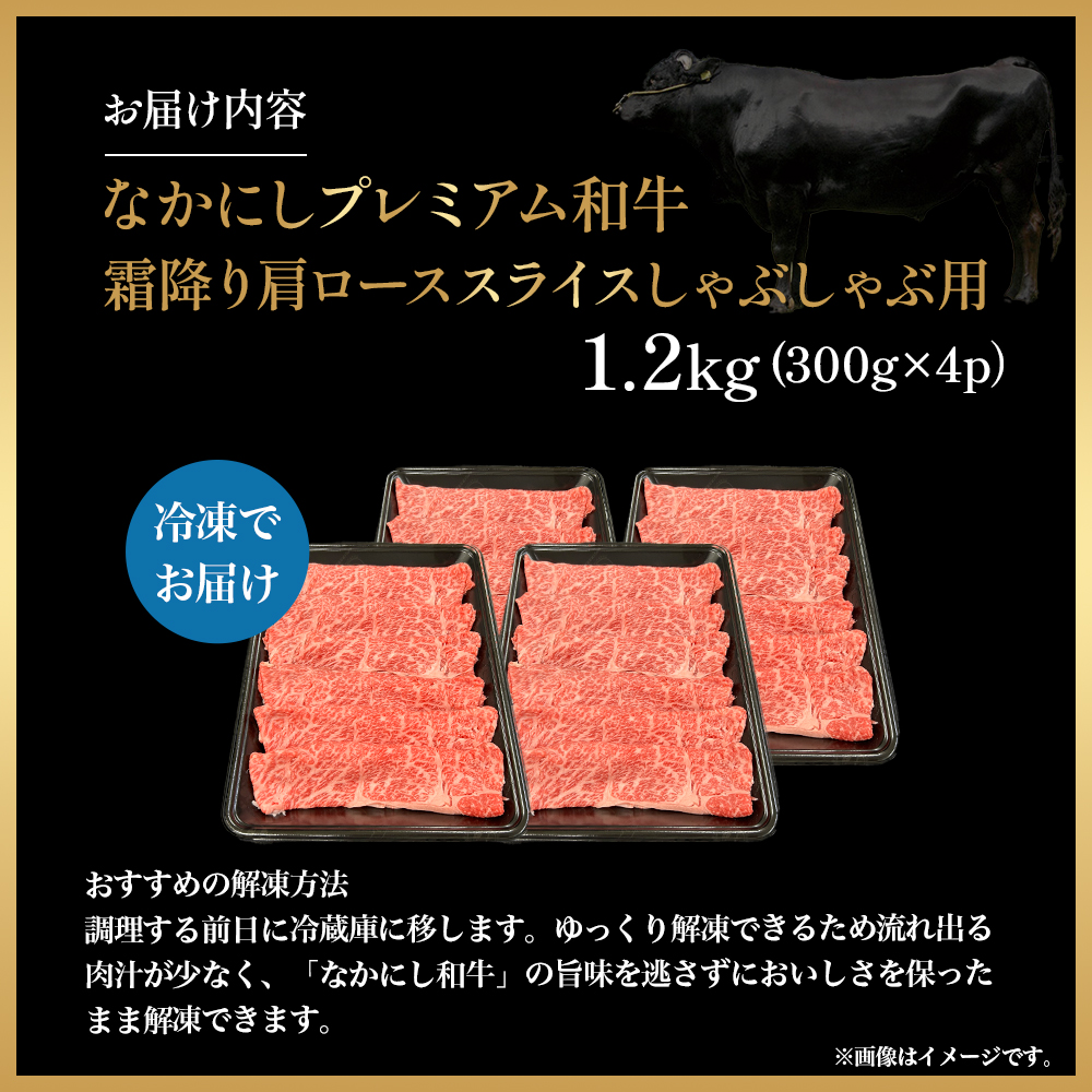 宮崎県西ノ原牧場・なかにしプレミアム和牛霜降りしゃぶしゃぶロース 1.2kg（国産 牛肉 肉 黒毛和牛 お肉 しゃぶしゃぶ 焼肉 人気 ロース 霜降り 限定)