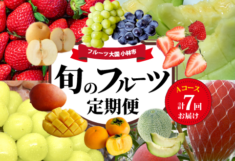 【先行予約！フルーツ定期便：全7回】こばやし季節のフルーツ Aコース（先行受付 国産 フルーツ 果物 シャインマスカット マンゴー いちご 数量限定 産地直送）