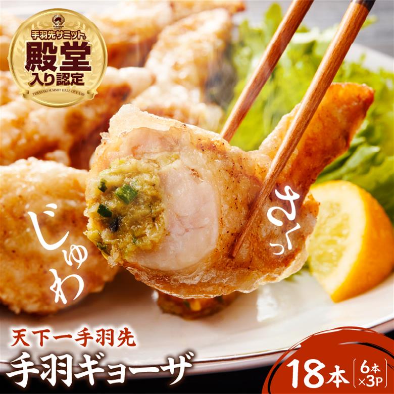 【手羽先サミット殿堂入り！】手羽ギョーザ 18本（国産 鶏肉 手羽先 餃子 ギョウザ 唐揚げ 金賞 人気）