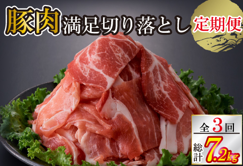 【定期便・全3回】九州産 豚肉満足 切り落とし 定期便（豚肉 切り落とし 小間切れ 定期便）