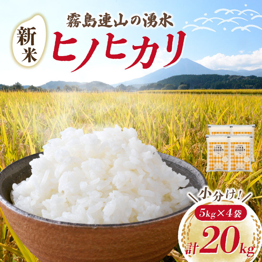 【新米 令和7年産】ヒノヒカリ 20kg（5kg×4袋 国産 米 新米 お米 精米 小分け 数量限定） 20kg