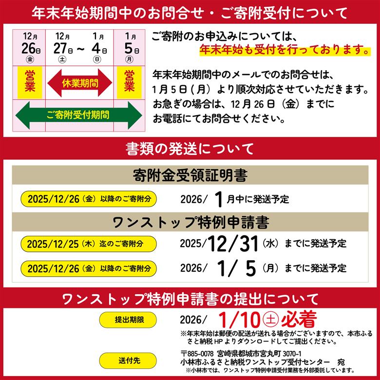 年末年始の対応について
