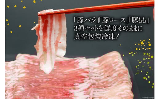 豚肉 宮崎県産 しゃぶしゃぶ 食べ比べ 300g×各2袋 計1.8kg [甲斐精肉店 宮崎県 日向市 452060711] 肉 お肉 豚 豚バラ ロース もも 冷凍 小分け 真空 個包装 精肉