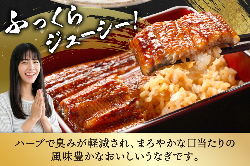 宮崎県産 ハーブ うなぎ 蒲焼 4尾 計720g 以上 タレ山椒付き [鰻楽 宮崎県 日向市 452061651] 真空パック 国産 蒲焼き 長焼き ウナギ 鰻 長蒲焼 冷凍 化粧箱入り 贈答