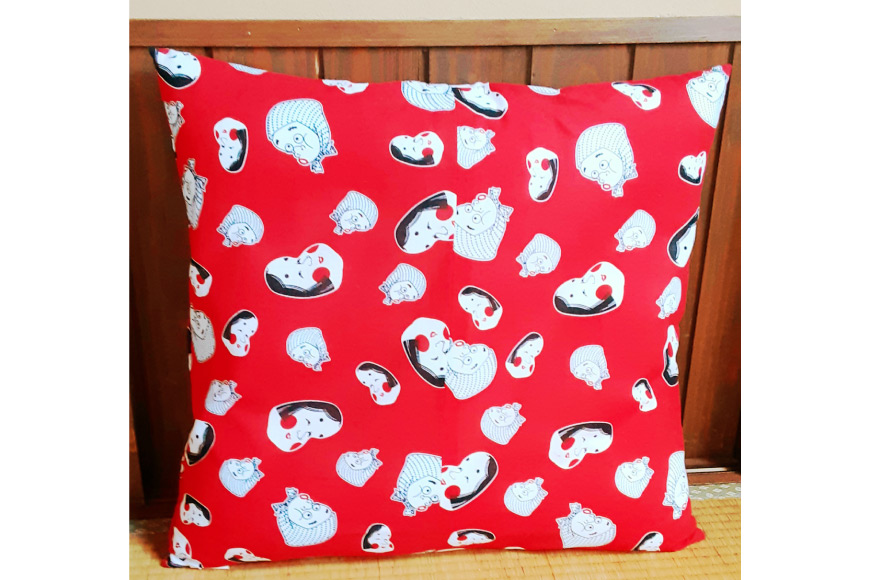 座布団 カバー 綿100% 1枚 [ライフ・ラボ 宮崎県 日向市 452060443] 座布団カバー ひょっとこ おかめ 簡易郵便