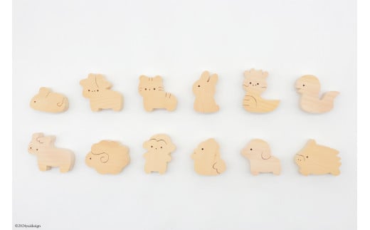 積み木 日本製 干支の積み木[夢作房てげてげ 宮崎県 日向市 452060766] つみき 知育 積木 榧 バランス ボケ防止 ハンドメイド 子ども