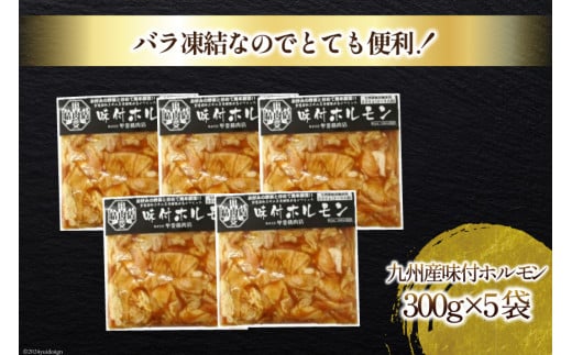 九州産 味付け肉 豚ホルモン 300g×5 計1.5kg [甲斐精肉店 宮崎県 日向市 452060706] 肉 お肉 豚肉 豚ホル 味付き 焼肉 BBQ 冷凍