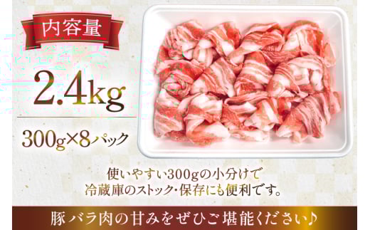 豚肉 宮崎県産 豚バラ しゃぶしゃぶ用 300g 8p 計 2.4kg セット [TRINITY 宮崎県 日向市 452061330] 冷凍 小分け しゃぶしゃぶ スライス 豚バラ肉 宮崎 豚バラ薄切り 薄切り