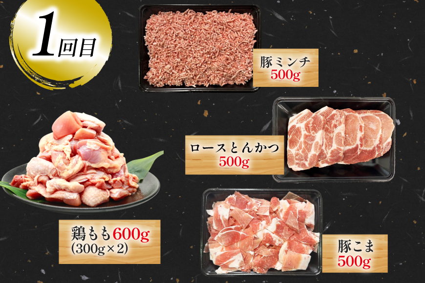 豚肉 鶏肉 宮崎県産 豚 鶏 6回 定期便 [南九フーズ 宮崎県 日向市 452061540] 切り落とし 小分け ロース とんかつ もも もも肉 鶏もも 鶏もも肉