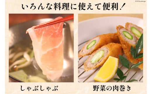 豚肉 宮崎県産 しゃぶしゃぶ 食べ比べ 300g×各2袋 計1.8kg [甲斐精肉店 宮崎県 日向市 452060711] 肉 お肉 豚 豚バラ ロース もも 冷凍 小分け 真空 個包装 精肉