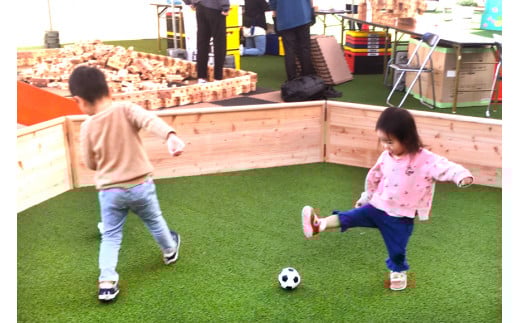 玩具 木製 ストリート サッカー いろは（五六八）スタジアム [海野建設 宮崎県 日向市 452061395] 国産 県産 杉 遊具 サッカー 変形 遊具