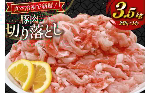 豚肉 小分け 宮崎県産豚肉 切り落とし 250g 14袋 計3.5kg セット [TRINITY 宮崎県 日向市 452061332] 真空パック こま切れ 宮崎 切落し 冷凍 細切れ ぶた こま切れ 小間切れ 肉