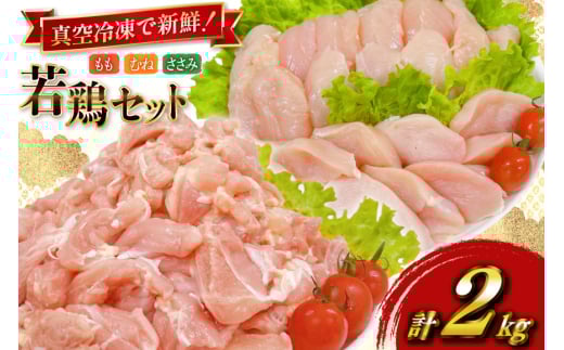 鶏肉 業務用 宮崎県産 若鶏 もも切身 300g 3p むね切身 300g 2p 筋なし ささみ 250g 2p 計 2kg セット [TRINITY 宮崎県 日向市 452061337] 鶏もも肉 もも肉 鶏むね肉 むね肉 ササミ 冷凍 鶏肉もも 詰め合わせ