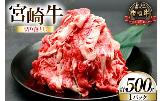 牛肉 宮崎牛 切り落とし 500g 1p [ローカルブランディング 宮崎県 日向市 452061409] 冷凍 小分け 黒毛和牛 黒毛 A4 A5 切落し 国産