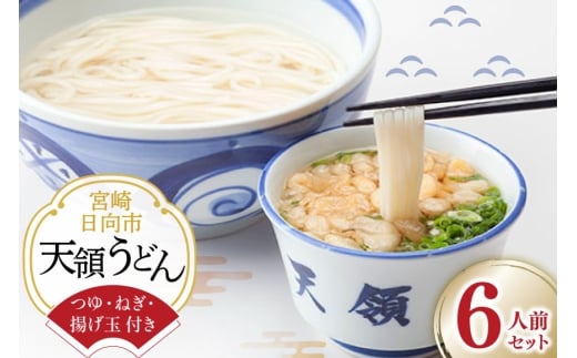 うどん 生麺 天領うどん つゆ ねぎ 揚げ玉 付き 6人前 セット [天領うどん本店 宮崎県 日向市 452061557] ウドン 釜揚げ 釜揚げうどん