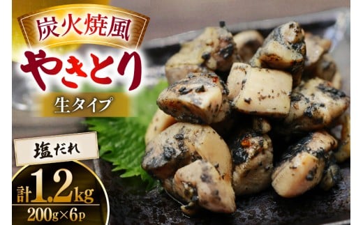 【新登場】 炭火焼鳥 炭火焼風やきとり 生タイプ 塩だれ 200g×6P [日本ハムマーケティング 宮崎県 日向市 452061572] 鶏もも 鶏 宮崎 おつまみ 酒のアテ 炭火焼 炭火焼き やきとり
