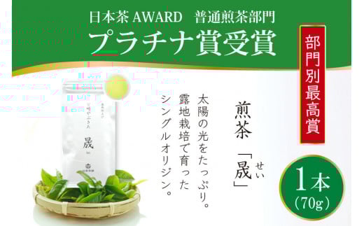 お茶 緑茶 煎茶 晟 70g×1本 [谷岩茶舗 宮崎県 日向市 452061610] 緑茶 やぶきた プラチナ賞 日本茶