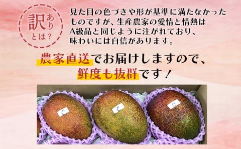 KU472 【先行予約】【生産者応援企画】ご家庭用 宮崎完熟マンゴー1.5～1.7 kg【訳ありＣ級品です！】【やました農園】