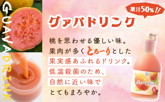 G-D3 【定期便・全4回】驚きの果実感！トロピカルフルーツドリンク・ハーフボトル(4本・各300ml、マンゴー・グァバ・パッションフルーツ・日向夏)×4回【宮崎果汁】