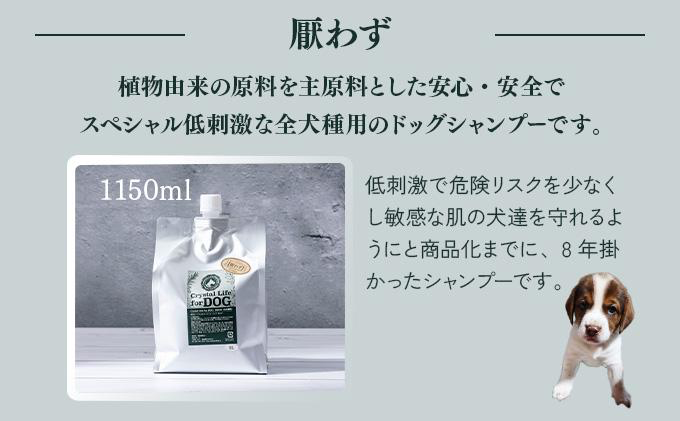 P-D2 植物由来の原料「ドッグシャンプー　厭わず」1150ml×3本セット 【Qcompany】