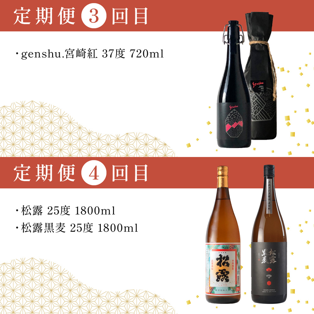 KU078 【定期便・全12回】松露酒造 10銘柄を楽しむ年間定期便 12回コース 計22本 串間市の逸品を飲み比べ【松露酒造】【KU078】