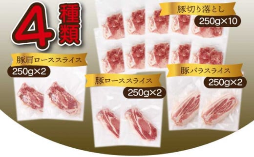 ＜2025年10月発送分＞宮崎県産 豚肉詰め合わせセット 合計4kg