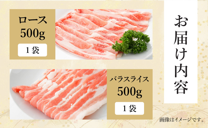 KU091 【数量限定】宮崎県産豚 ロース500g・バラスライス500g 計1kg　便利な個包装　【KU091】