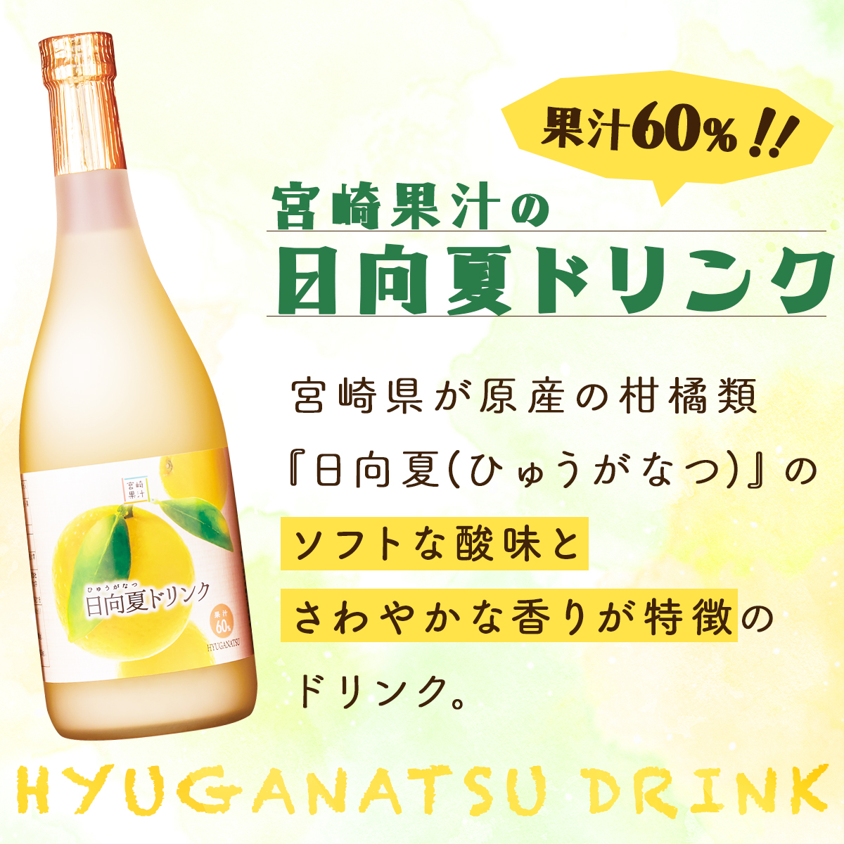 KU124 【定期便・全12回】あふれる果実感！マンゴー・日向夏ドリンク２本セット(各720ml)×12回【宮崎果汁】